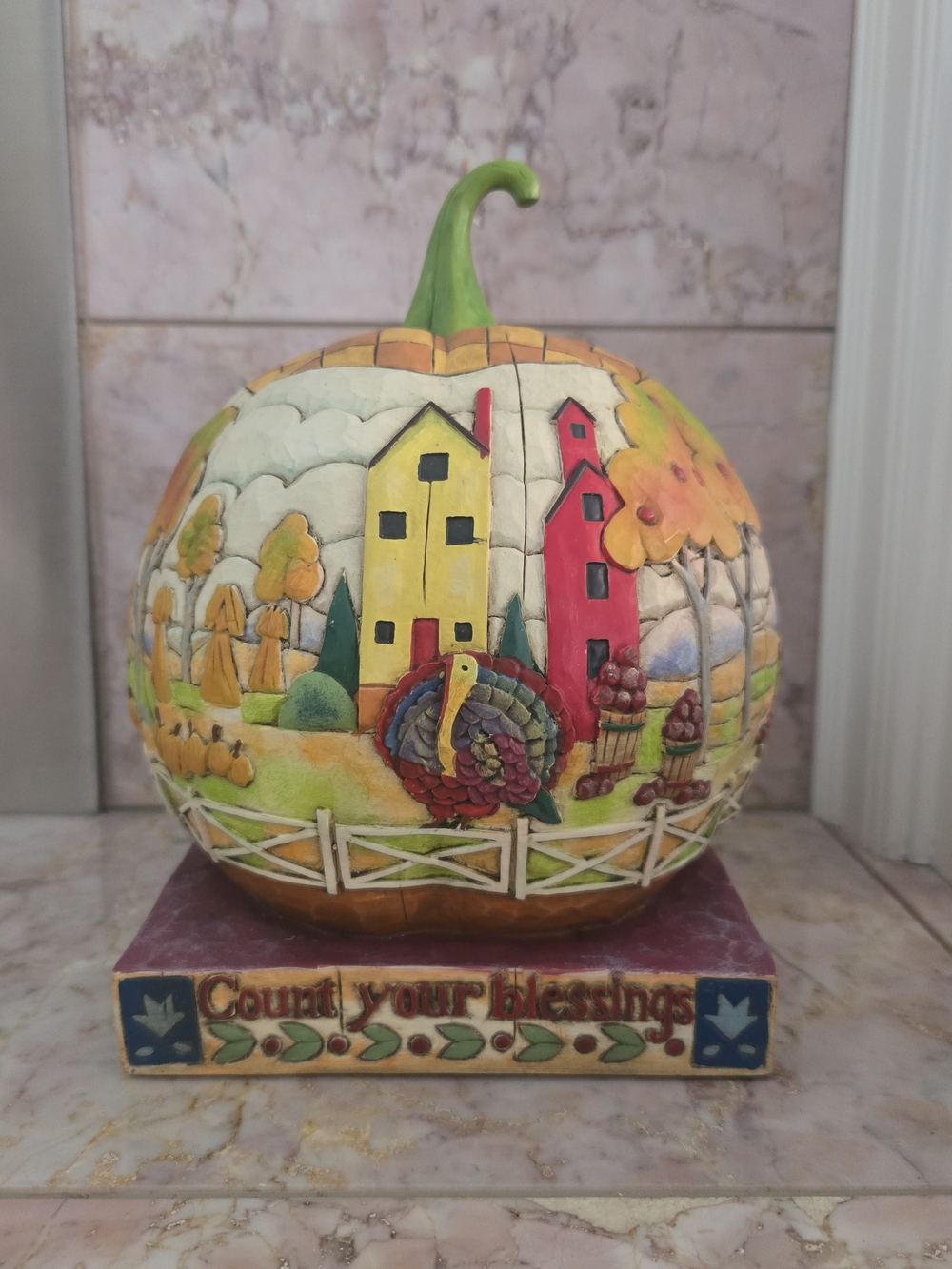 Jim Shore Heartwood Creek "Count Your Blessings" Fall Pumpkin